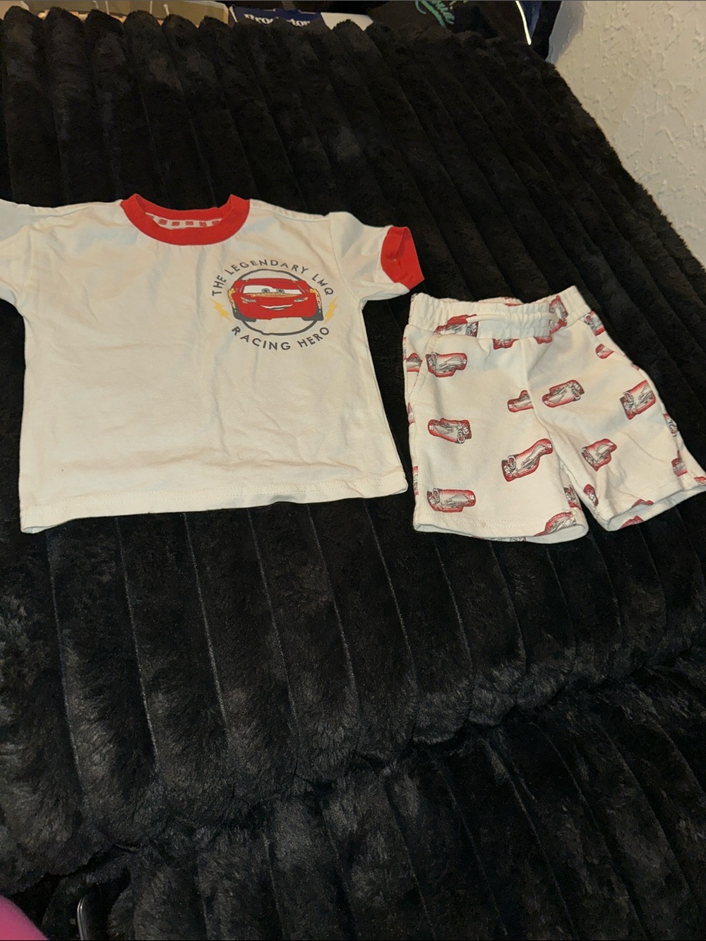 DC Comics White and Red Racing Car Kids Pajama Set